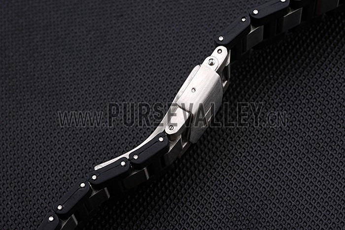 Tag Heuer Plated Stainless Steel and Black Rubber Bracelet 622501