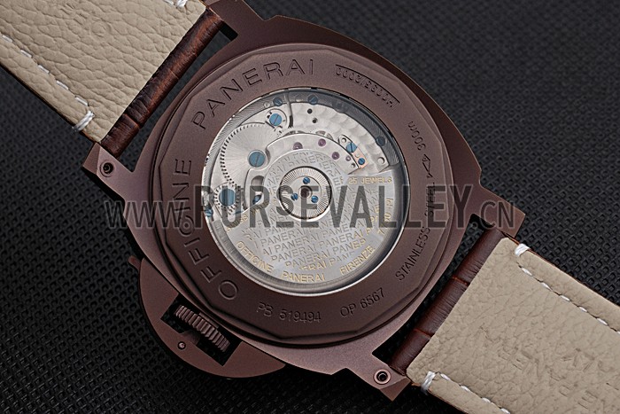 Panerai Luminor Brown Leather Strap Black Dial 80163