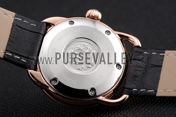 Hermes Classic Croco Leather Strap Black Dial 801398