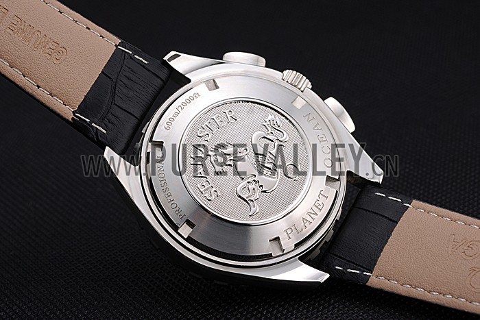 Omega Seamaster Aqua Terra Chrono GMT Blue Dial Black Leather Bracelet 622535