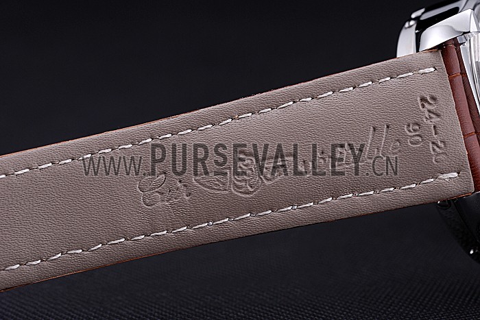 Breitling Chronomat Evolution White Dial Brown Leather Bracelet 622517