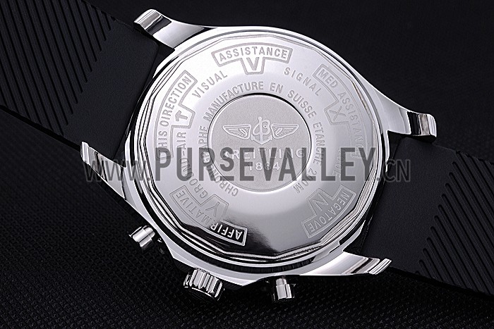 Breitling Professional Chronospace Black Dial Rubber Bracelet 622504