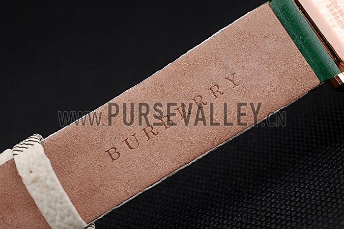 Burberry The City Classic Silver Dial Green Bracelet 622564