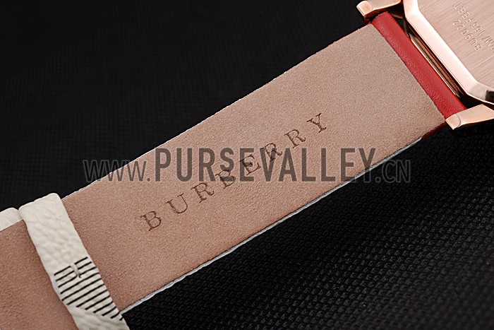 Burberry The City Classic Silver Dial Red Bracelet 622567