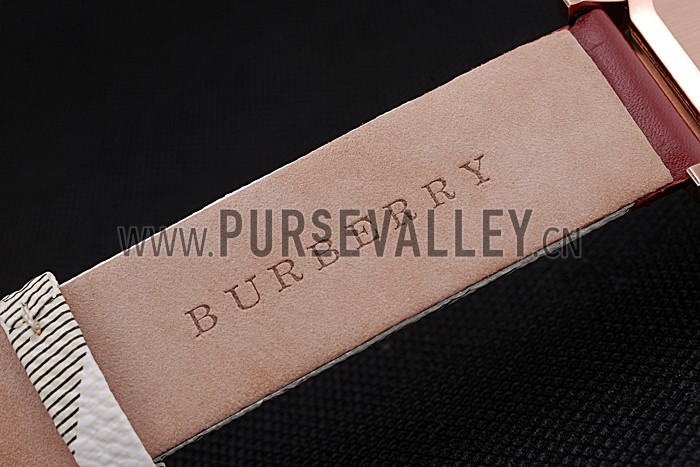 Burberry The City Classic Diamonds Case Silver Dial Red Bracelet 622570