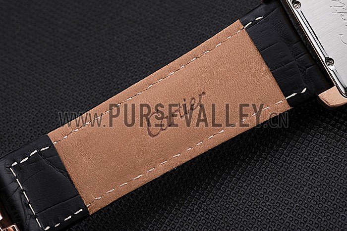 Cartier Tank MC Black Dial Gold Case Black Leather Strap 622580
