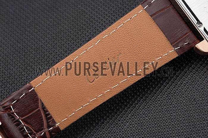 Cartier Tank MC Brown Dial Gold Case Brown Leather Strap 622583