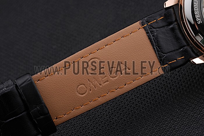 Omega DeVille Prestige Small Seconds Black Dial Gold Case Black Leather Bracelet 622602