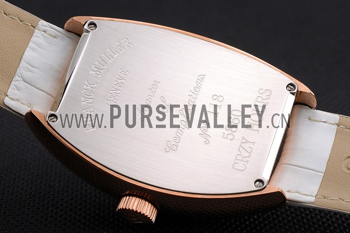 Franck Muller Casablanca White Croco Leather Strap White Dial 80283