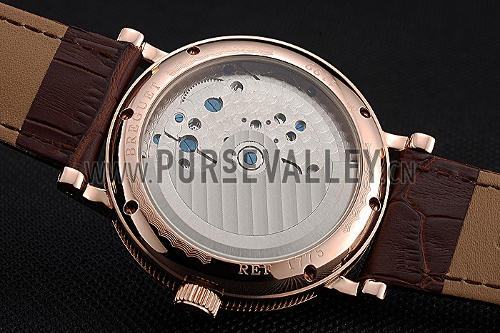 Breguet Duo Tourbillon Gold Case Beige Dial Brown Leather Bracelet 622625