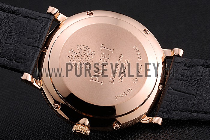 Piaget Altiplano Gold Case White Dial Black Leather Bracelet 622628