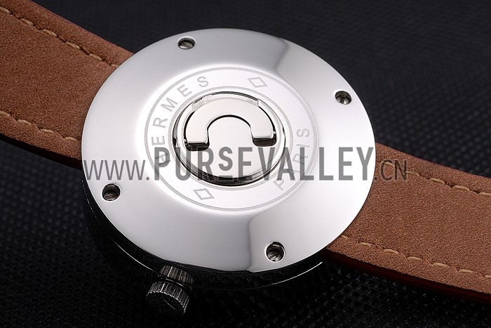 Hermes Classic MOP Dial Red Leather Strap