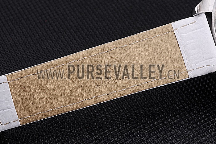 Omega Speedmaster Chronograph White Dial White Leather Bracelet 622452