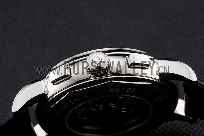 Patek Philippe Grand Complications Stainless Steel Case Black Dial Black Leather Bracelet 622258