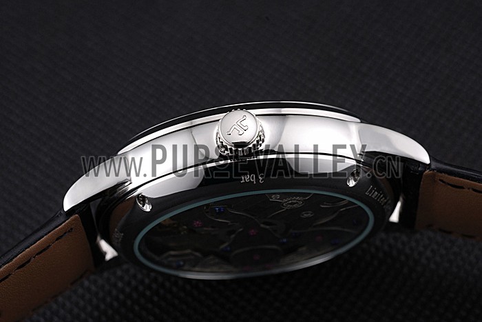 Jaeger-LeCoultre Master Flying Tourbillon Black Dial Stainless Steel Case Black Leather Strap 622777