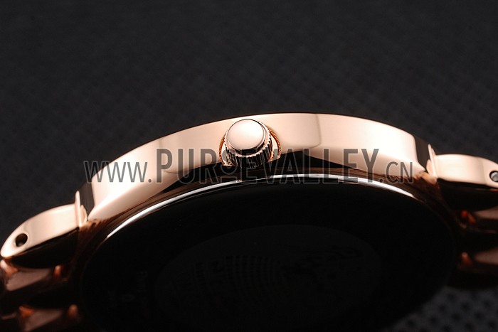 Omega De Ville Prestige Black Dial With Diamonds Rose Gold Case And Bracelet