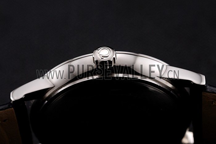 Omega De Ville Prestige Small Seconds Black Dial Stainless Steel Case Black Leather Strap