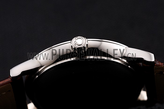 Omega De Ville Prestige Small Seconds Silver Dial Stainless Steel Case Brown Leather Strap