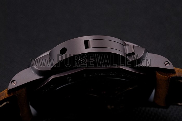 Swiss Panerai Luminor 1950 Dark Brown Dial And Case Brown Leather Strap