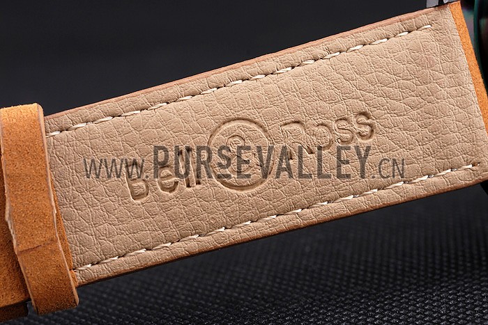 Bell and Ross BR126 Flyback Black Dial Black Case Brown Suede Leather Strap