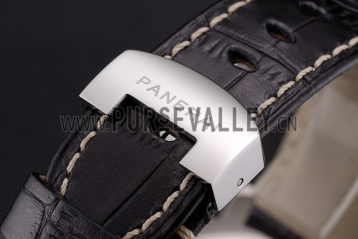 Swiss Panerai Luminor Marina White Dial Stainless Steel Case Black Leather Strap