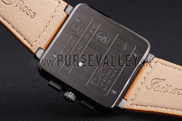 Bell and Ross BR 03-94 Black Dial Black Case Beige Leather Strap