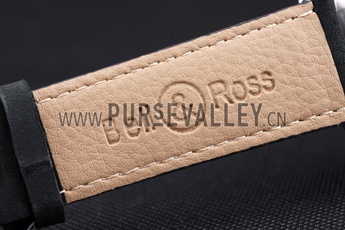 Bell and Ross BR126 Flyback Black Dial Silver Case Black Suede Leather Strap