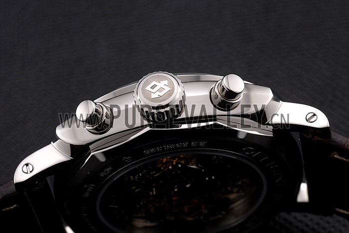 Swiss Panerai Radiomir 1940 Chronograph White Dial Stainless Steel Case Brown Leather Strap