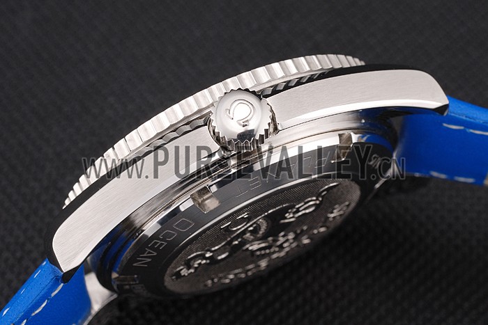 Omega Seamaster Planet Ocean Blue Dial Blue Leatherl Bracelet 622538