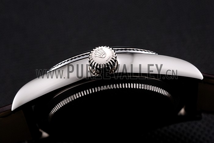 Rolex Cellini White Dial Stainless Steel Case Brown Leather Strap 622839