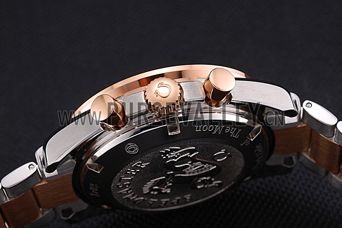 Omega Speedmaster Black Dial Gold Bezel Stainless Steel Case Two Tone Bracelet 622804