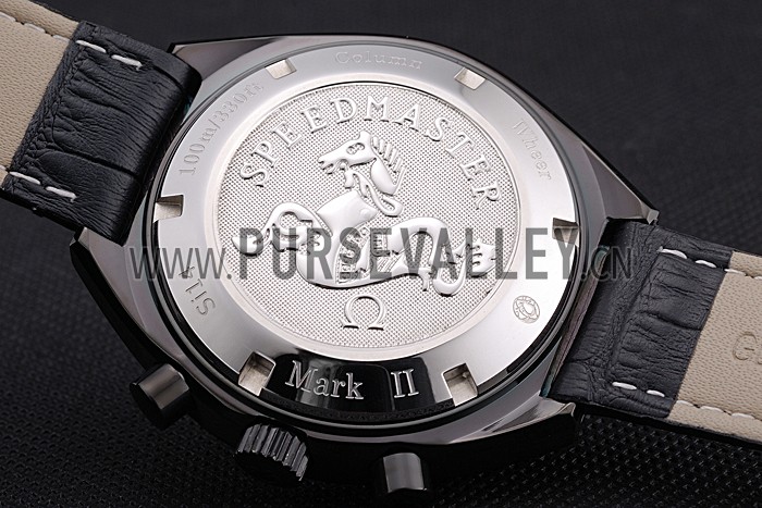 Omega Speedmaster Mark II Black And Red Dial Black Case Black Leather Strap 622814