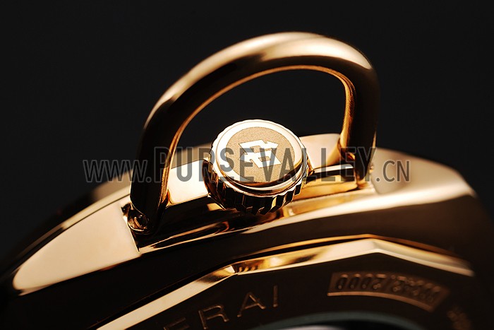 Swiss Panerai Radiomir Pocket Watch Black California Dial Gold Case And Chain 1453739