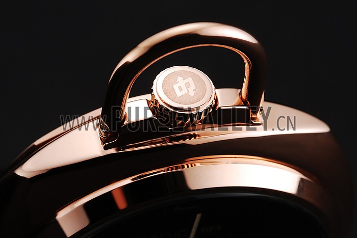 Swiss Panerai Radiomir Pocket Watch Black Dial Rose Gold Case And Chain 1453740