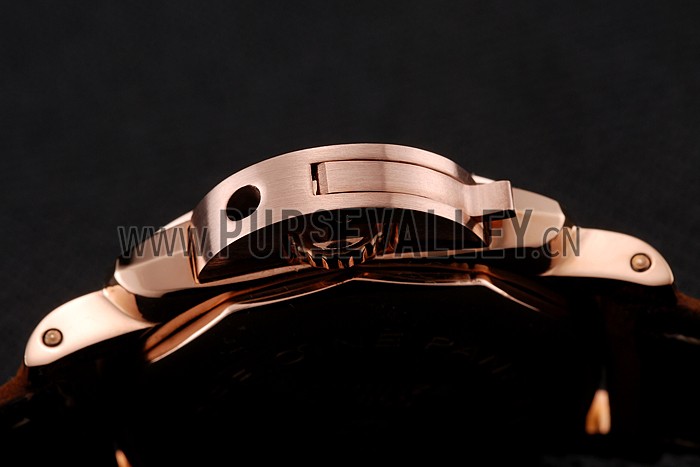 Panerai Radiomir White Dial Diamond Bezel Rose Gold Case Brown Suede Leather Strap 1453799