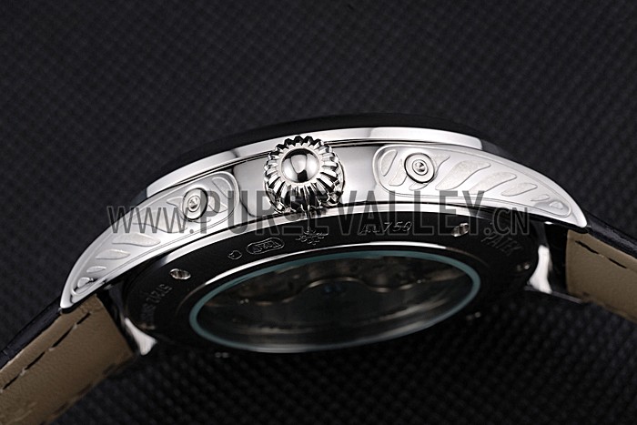 Patek Philippe Day Date Tourbillon Black Dial Stainless Steel Case Black Leather Strap 622839