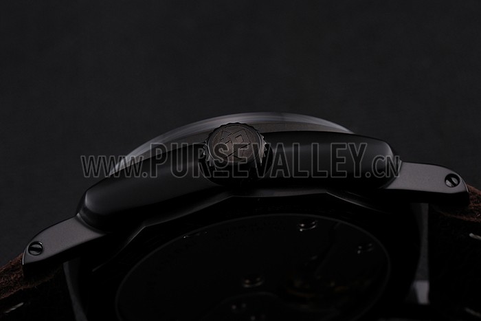Swiss Panerai Radiomir 1940 Black Dial Black PVD Case Brown Leather Strap 1453845
