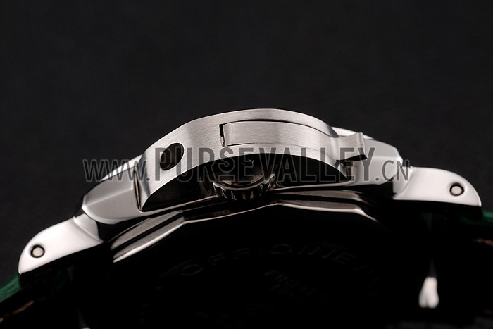 Panerai Radiomir White Dial Stainless Steel Case Green Leather Strap 1453804