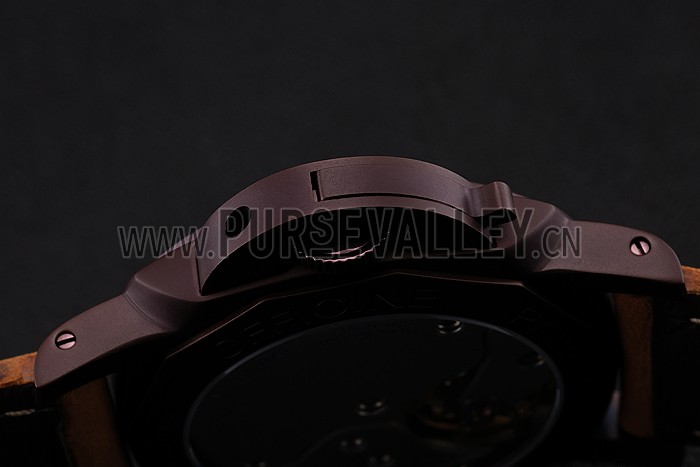 Swiss Panerai Luminor 1950 Brown Dial Brown PVD Case Brown Suede Leather Strap 1453850