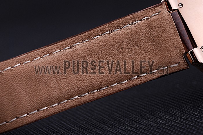 Swiss Cartier Ballon Bleu de Cartier White Dial Gold Case Brown Leather Bracelet 622552