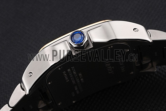 Swiss Cartier Santos De Cartier Galbee Yellow Gold and Steel Case Steel Bracelet 622643