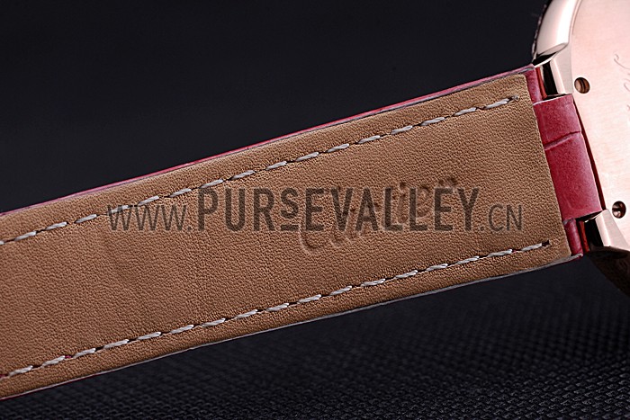 Swiss Cartier Ballon Bleu de Cartier White Dial Diamonds Case Pink Leather Bracelet 622553