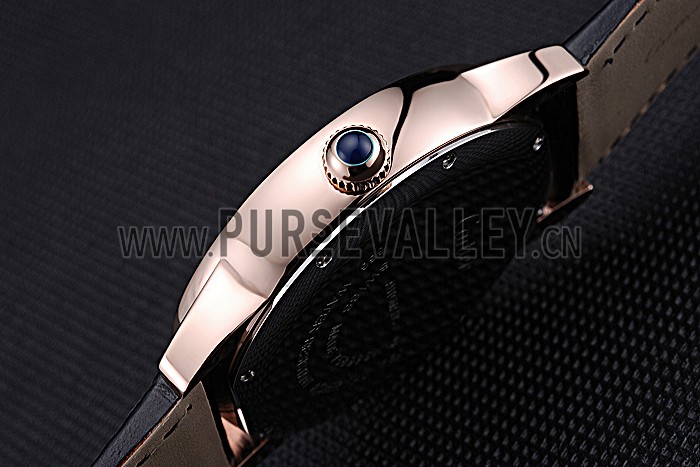 Swiss Cartier Ronde Solo Gold Diamond Case Black Dial Roman Numerals 622207