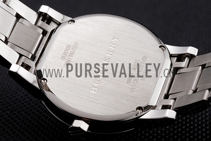 Burberry The City White Dial Diamond Bezel Stainless Steel Case And Bracelet