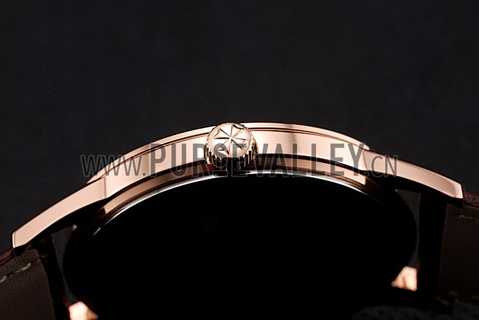 Vacheron Constantin Patrimony Chronometre Royal White Dial Rose Gold Case Brown Leather Strap