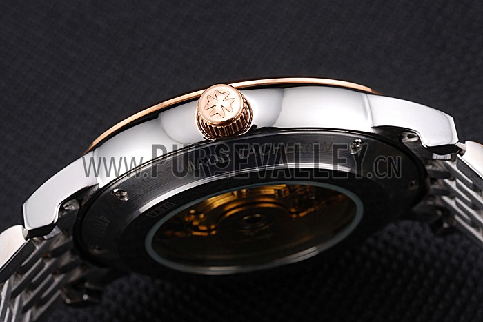 Vacheron Constantin Patrimony Black Dial Rose Gold Case Two Tone Bracelet 62293