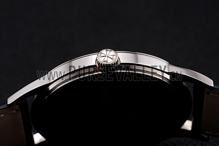 Vacheron Constantin Patrimony Chronometre Royal White Dial Stainless Steel Case Blue Leather Strap