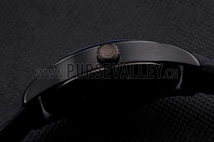 IWC Mark XVll Black Dial Black Stainless Steel Case Black Leather Strap