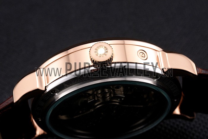 A. Lange & Sohne Lange 1 White Dial Rose Gold Case Brown Leather Strap