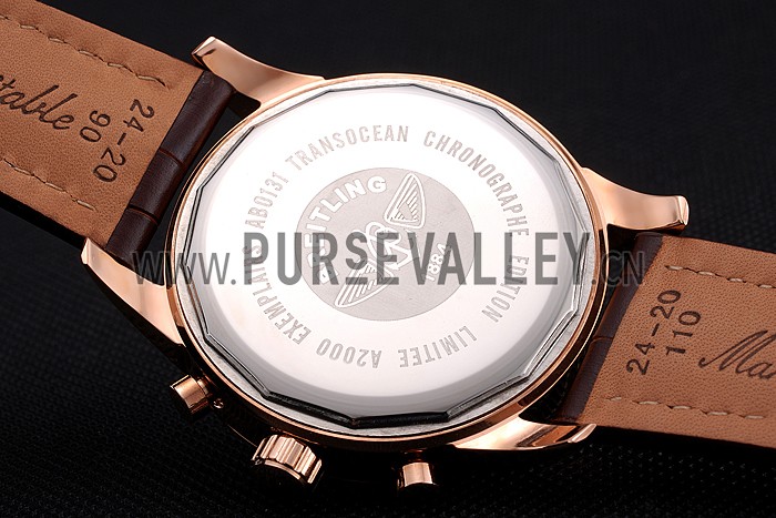 Breitling Chronomat Blue Dial Stainless Steel Case Gold Bezel Blue Leather Strap